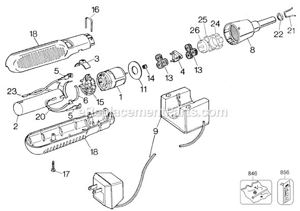 Page A Diagram and Parts List for 9072-04 Type 2 Black and Decker Electric Drill